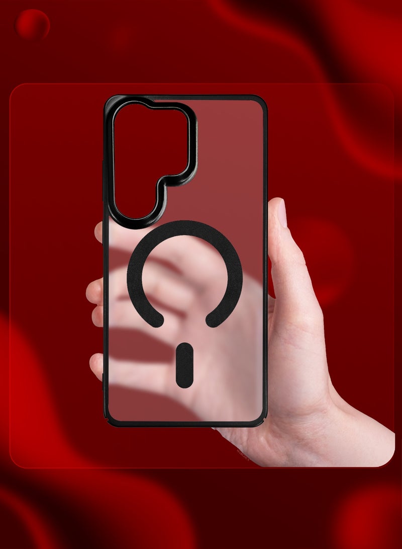 CATANES Electroplated Magnetic Transparent Case for S26 Ultra - Camera Guard and Shock-Resistant Frame with Privacy Screen Protector - Black - Image 5